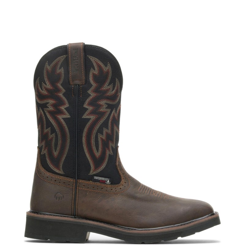 Wolverine حذاء عمل ولفرين للرجال رانشر WP ST بارتفاع 10 إنش، أسود/بني، 10.5 أمريكي - Image 1